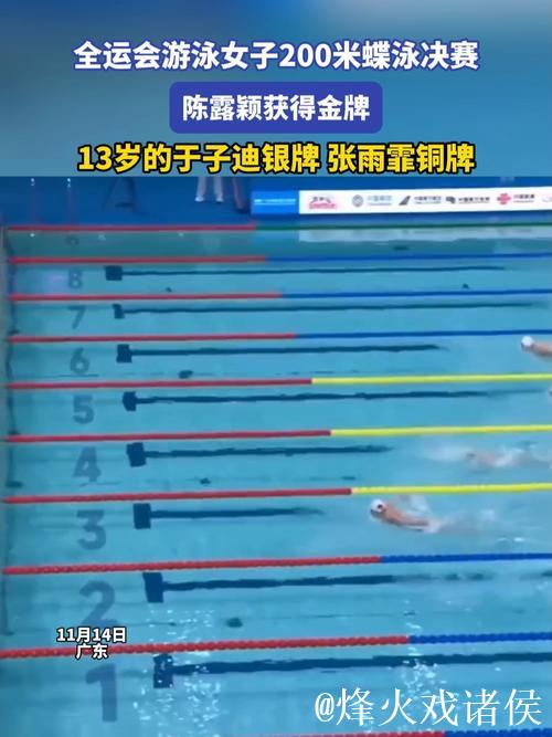 全运会女子200米蝶泳 陈露颖夺冠于子迪摘银